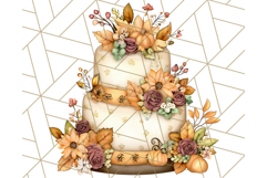 Fall Cake Clipart PNG, Autumn Cakes With Pumpkins Product Image 4