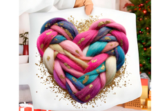 Glitter Crochet Yarn Valentine Heart Png Product Image 1