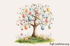 Easter Egg Tree Clipart PNG Product Image 1