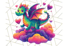 Cute Fantasy Dragon Clipart PNG, Bold Baby Dragon Clip Art Product Image 4
