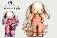 Gingham Bunny PNG Watercolor PNG Product Image 1