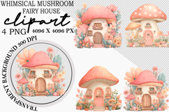 Whimsical Mushroom Fairy House Clipart Product Image 1