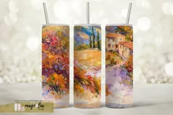 Italy landscape seamless tumbler wrap sublimation design Product Image 1