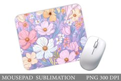 Flowers Mouse Pad Sublimation. Wildflowers Mouse Pad Design Product Image 1