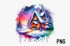 Cozy Halloween Cottage Sublimation - Cozy Cottage Landscape Product Image 1