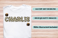 Black and Gold Alphabet png clipart, gold letters doodle Product Image 6