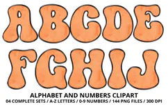 Summer Alphabet & Numbers PNG Clipart Doodle Letters 300 DPI Product Image 2