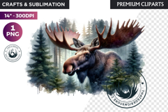 Watercolor Wild Animal Clipart, Forest Wildlife PNG Product Image 1