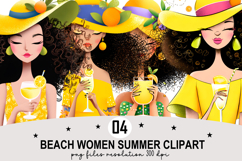 Beach Women Summer Clipart Watercolor PNG Product Image 1