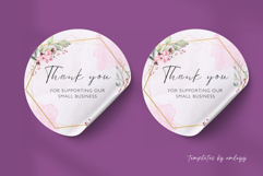 Floral Thank You Sticker Template for Canva Printable Round Product Image 6