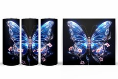 3D Butterfly Tumbler Sublimation. Flowers Tumbler Design Product Image 2