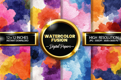 Watercolor Fusion Digital Papers - 04 variations Product Image 1