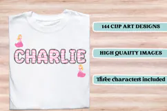 Princess Alphabet png clipart, princess letters doodle Product Image 6