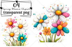 Spring Blooms Clipart Watercolor PNG Product Image 1