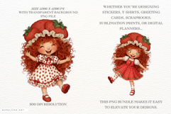 Summer Strawberry Girl Clipart Product Image 2