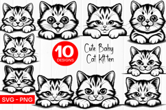 Cute Baby Kitten Clipart SVG PNG Product Image 1