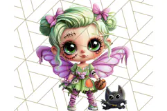 Halloween Fairy Clipart PNG, Cute Chibi Fairy Art Clip Art Product Image 4