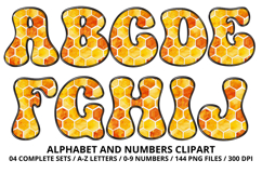 Honeybee Alphabet png clipart, honey bee letters doodle Product Image 2