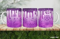 Purple Glitter Mug Wrap | Christmas Sublimation | PNG Product Image 1