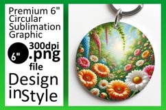 Creative Keychain Circle PNG Artwork , Flower Product Image 1