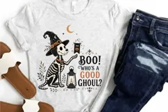 Boo Whos A Good Ghoul PNG Sublimation Design - Cute Skeleton Product Image 2