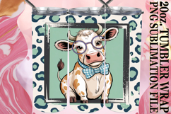 Radiant joy 20oz tumbler wrap, Cute Cow Product Image 1