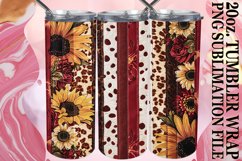 Leopard and Flower 3D Tumbler Wrap Sublimation Art Product Image 1