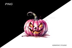 Halloween Pink Pumpkin Clipart Product Image 1