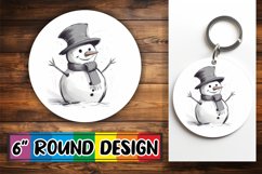 Joyful Snowman Circular Sublimation for Xmas Decor Product Image 1
