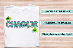 Monsters Digital Papers, monsters doodle letters Product Image 7