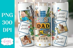 Best Dad Ever Photo tumbler wrap PNG, Father's Day tumbler Product Image 1