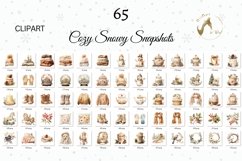 Watercolor Winter Cozy Snowy Snapshots Clipart Bundle Product Image 2