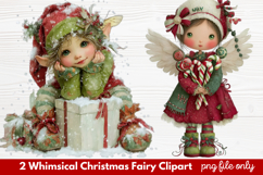 2 Whimsical Christmas Fairy Clipart | Cute Holiday Fairy PNG Product Image 1