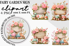 Whimsical Fairy Garden Sign Clipart Png Product Image 1