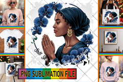 Dazzling TOTE BAG Gift Ideas PNG, Praying Woman Product Image 1