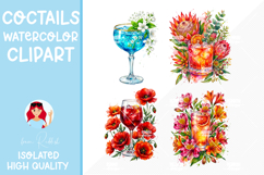 4 Floral Drinks Collection with Botanical Summer Elements Product Image 1