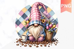Easter Coffee Gnome Sublimation - Gnome Clipart Design Product Image 1