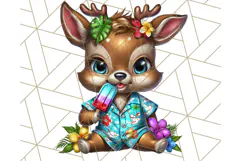Summer Christmas Clipart PNG, Tropical Holiday Art Clip Art Product Image 4