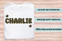 Black and Gold Alphabet png clipart, gold letters doodle Product Image 6