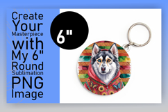 Trendy Round Design Sublimation Artwork , Cute Dog Product Image 1