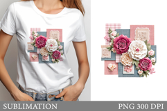 Flowers T-Shirt Design. Flowers Sublimation Product Image 1