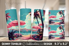 Summer 20 oz Skinny Tumbler Sublimation Designs Product Image 3