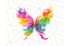 Colorful Butterfly Clipart PNG Clipart, Rainbow Butterfly Product Image 4