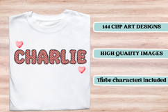 Valentine Alphabet Clip Art, valentines day letters doodle Product Image 6