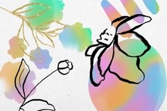 Fine Line Floral and Watercolour Clipart Product Image 3