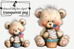 Whimsical Teddy Bear Clipart Watercolor PNG Product Image 1