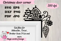 Christmas door corner svg, Ornament Svg Product Image 1