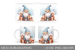 Winter Gnome Mug Wrap Design. Gnome Mug Sublimation Product Image 1