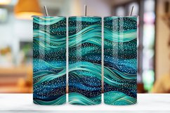 Sparkling Turquoise glitter Ombre Tumbler Wrap, teal PNG Product Image 3