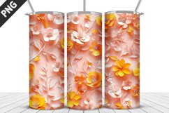 3D Flowers Tumbler Wrap | Sublimation Design | Tumble PNG Product Image 4